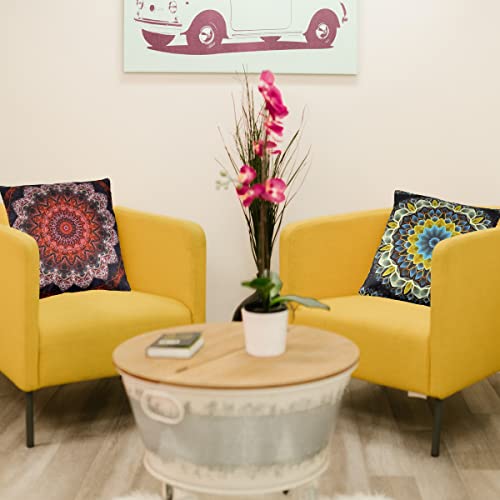 Tokimmash Double Sided Pattern Boho Decor Throw Pillows Covers，Retro Floral Mandala Hippie Room Retro Décor Throw Pillow Covers，Pillows For Couch Covers18X18Inch Set Of 4 (Bohemian 1) #TOP5