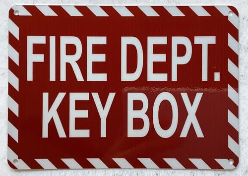 Fire dept key box sign/Fire department key box sign (red,reflective,