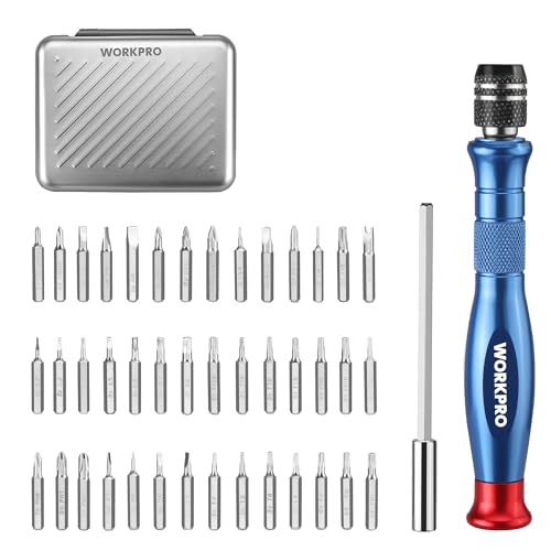 WORKPRO Set di cacciaviti di precisione 44 in 1, cacciavite manuale a penna, 42 punte per cacciavite piccole in acciaio S2, ideali per occhiali, orologi, laptop, telefono, gioielli
