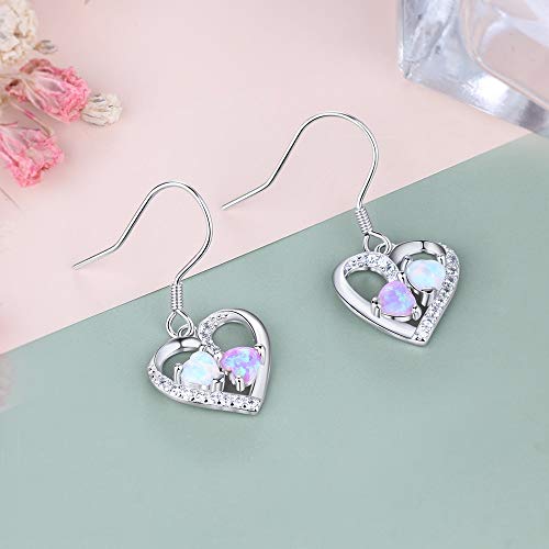 Conjunto de joyas de plata esterlina con ópalo rosa y circonias para novias 3