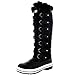 Womens Quilted Knee High Waterproof Fur Lined Lace Up Winter Rain Snow Boots