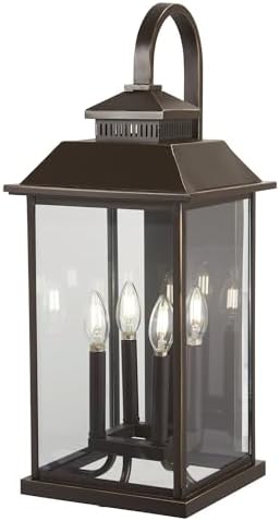 Minka Lavery Outdoor Wall Light 72593-143C Miner's Loft Exterior Wall Lantern, 4-Light 160 Watts, Oil Rubbed Bronze