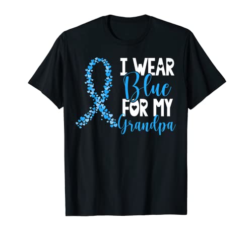 I Wear Blue For My Grandpa Colon Cancer Awareness Support T-Shirt