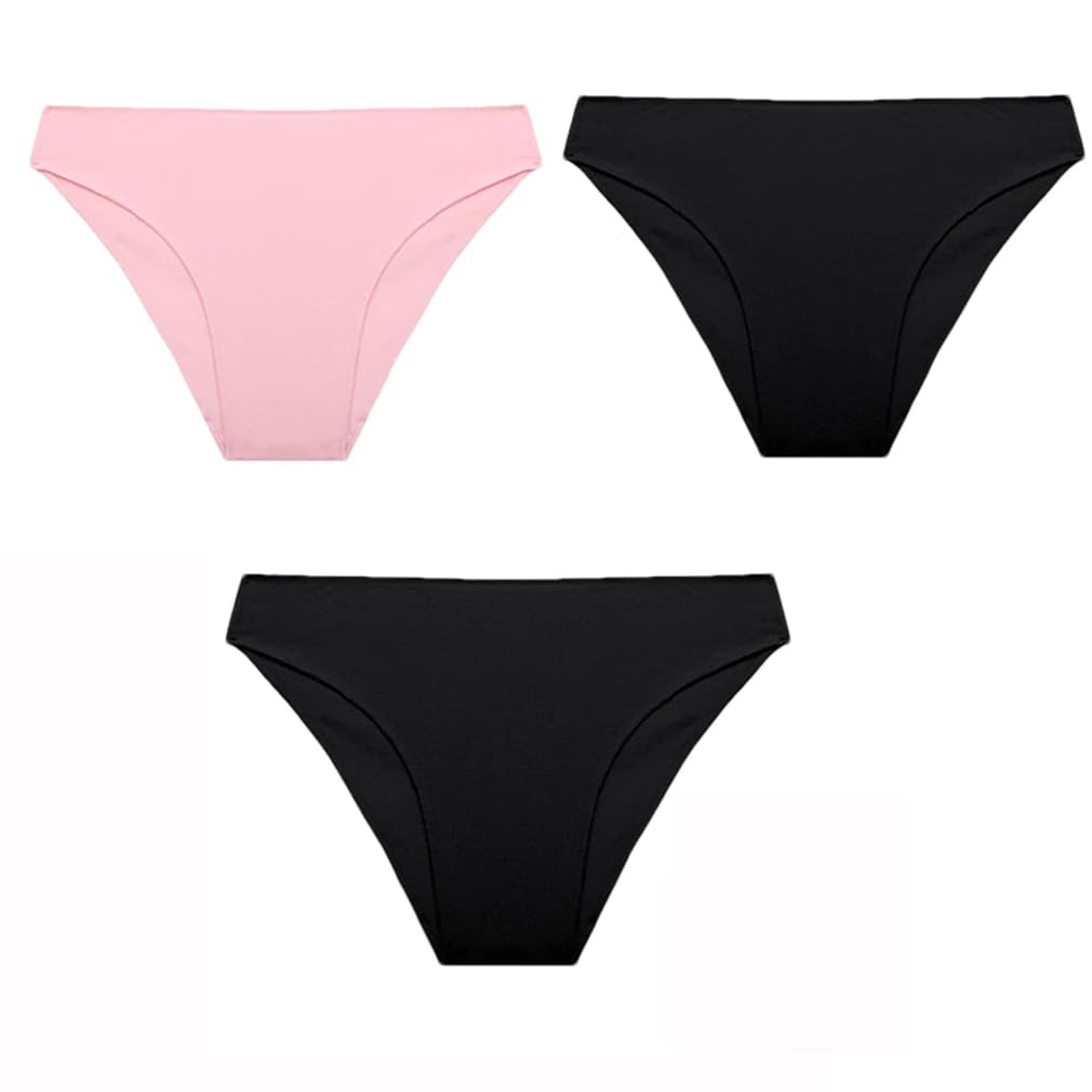 3PCS Set Panties Women Cotton Bikini Panties Woman Underwear Soft Breathable Underpants Solid Colors