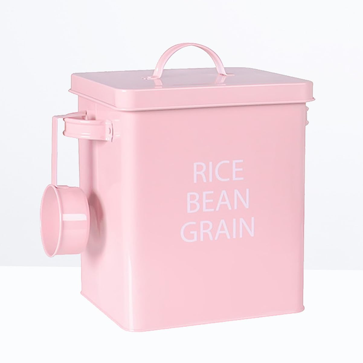 Sosoport Contenedor de Almacenamiento para Comida de Mascotas Rosa, Metal