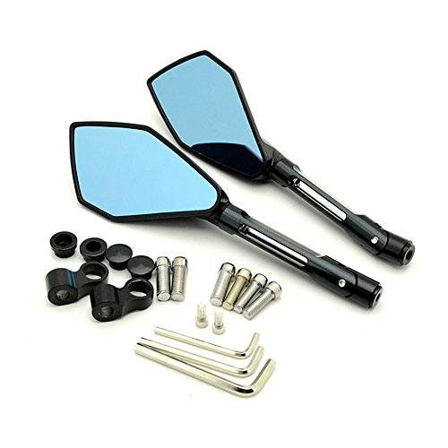 Symboat - 1 par de retrovisores para moto Pentagon, manillar lado espejo para Honda, Yamaha, Suzuki, Kawasaki