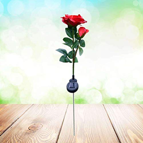 OSALADI Lâmpada de decoração com formato de flor rosa solar de 2 cabeças (vermelha)