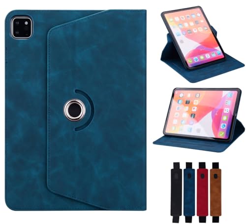Mldjomid Cubierta Rotatable Funda para Samsung Galaxy Tab S6 Lite 10.4 (SM-P620/P625/P613/P619/P610/P615) Tabletas Cover Protectora 360° Carcasa Giratoria con Portalápices Elástico Extraíble, Azul