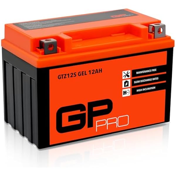 GP-PRO Akumulator rozruchowy GTZ12S 12 V 12Ah GEL (kompatybilny z YTZ12S / YTZ14S) (bezobsługowy/uszczelniony) akumulator motocyklowy np. do Hondy