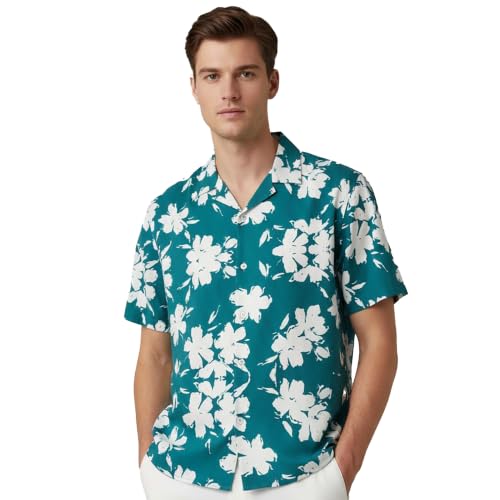 Image of LSD Men's Printed Casual Shirt - Half Sleeve Cuban Collar Regular Fit Trendy Stylish Viscose Shirt for Men, Office Party