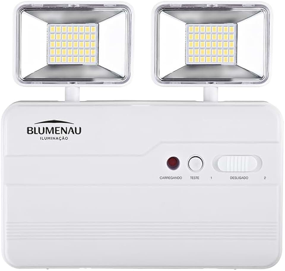 Luminária de Emergência LED 2 Faróis 10W 2200lm 100-240V