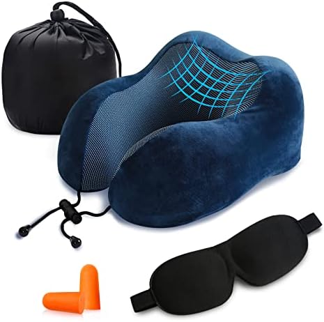 look envy Soft Travel Pillow - Memory Foam Neck Pillow,Portable,Washable Pillow Cover,Neck Perfect Support,Special Designed for Airplane & Car & Office Use (UK-Pure Black)
