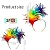 LMOGWL 2pcs bandeau de plume coloré, coiffure de carnaval bandeau de plume arc - en - ciel cerceau de cheveux cosplay coiffure de plume Pâques Halloween Fête de mariage #1