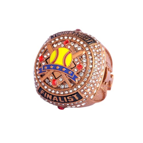 Image of 2 pcs Pack or 12 pcs Pack Softball Championship Trophy Ring Award Gift for Tournament Champion Team palyers Awards Trophy on Side Size 9.5