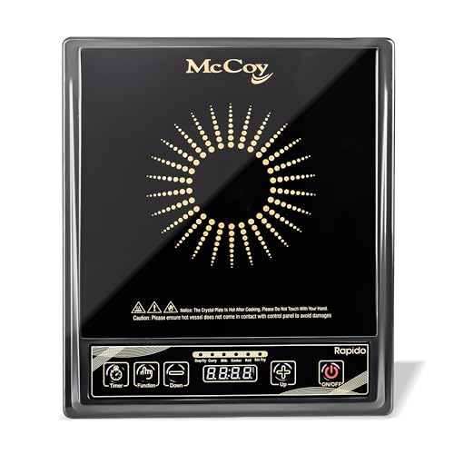 Image of McCoy Rapido Induction Stove, 1400 watt, Auto Cook Function, Smart Controls, 1 year warranty Black