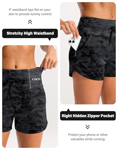 Soothfeel Women's Athletic Running Workout Shorts with - image 6
