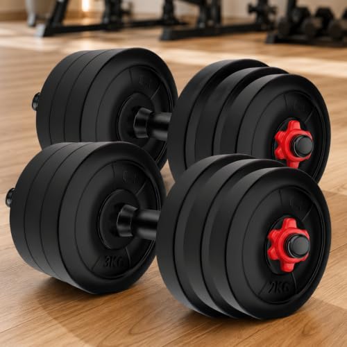 SX FITNESS 10 Kg Adjustable PVC Dumbbells 20 KG SET - Image 2