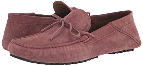 Image of BOSS Women's Suede Slip-on Moccasins with Top Bow Detail