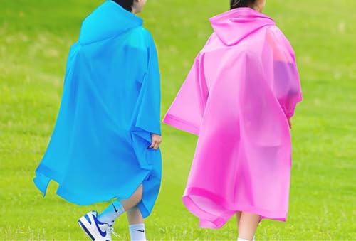 Image of Rain Poncho for Kids(2 Pack) Waterproof Reusable EVA Raincoat One Size Rain Jackets for Children,Boys and Girls