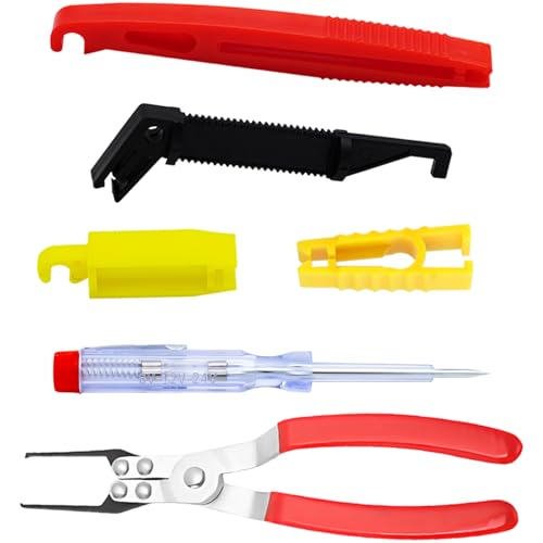 Waltool 6Pcs Fuse Puller Insertion Tools, Relay Puller Pliers, Fuse Puller Circuit Tester for Car Motorcycle Truck Car Vehicle Battery Terminal Wiper Remover