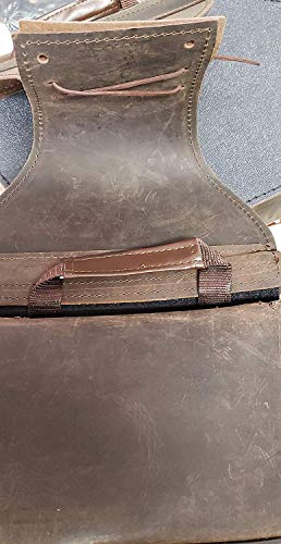 2 PC Alforja de cuero legítimo marrón envejecido con bolsillo para pistola interior miniatura 3