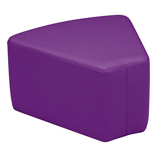 Image of Sprogs 12 inch H Structured Wedge Stool -Flexible Modular Collaborative Soft Seating for Office, Home, Lounge and School Classrooms with Durable Frame -Purple