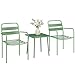 Outsunny Bistro-Set für den Garten, 3-teilig – Couchtisch aus Hartglas und 2 Stühle, Rahmen aus verzinktem Stahl, rostfrei, Gartenmöbel, Balkon und Terrasse, schick, Grün