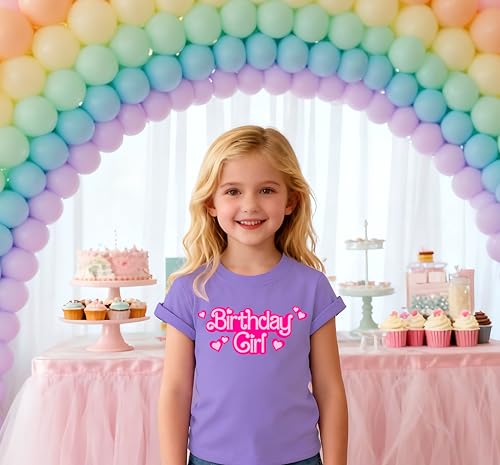 Image of YHHR Birthday Girl Shirt 5-12 Years Kids Birthday Party Shirts Letter Top | Soft Skin-Friendly Kids Crewneck Short Sleeve Tee,Comfy Regular Fit , Perfect Birthday Party Outfit ,Lovely Birthday Gift