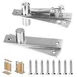 ZXFUTURE Zxfuture Door Pivot Hinges Heavy Duty Pivot Hinge for Wood Door, Stainless Steel Hidden Door Hinge for Secret Door, with 360 Degree Rotation, Invisible Pivot Door Hardware for Bookshelf.