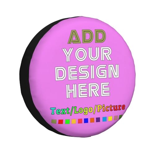 Image of Custom Spare Tire Cover 14-17 Inch, Personalized Universal Wheel Cover Add Your Own Photo Text Logo Waterproof Dust-Proof Tire Covers Protectors for Trailer Truck SUV Universal, Violet