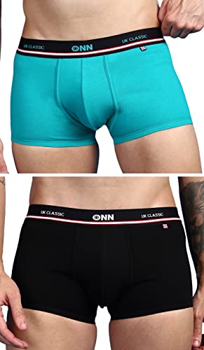 Image of ONN UK Classic Men's Combed Cotton Mini Trunk with Feather Touch Ultra Soft Waistband (Pack of 2)