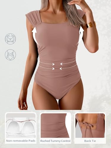 Image of B2prity Women's One Piece Swimsuit Tummy Control Full Coverage Bathing Suit
