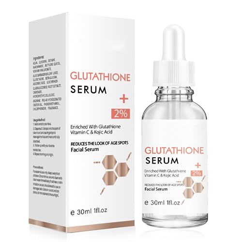 Glutathion-Serum mit Kojisäure & Vitamin C - Nicotinamid-Serum für das Gesicht - Gesichtsserum Reduziert Dunkle Flecken - Verkleinert die Poren und Verbessert den Hautton Feuchtigkeitscreme Gesicht