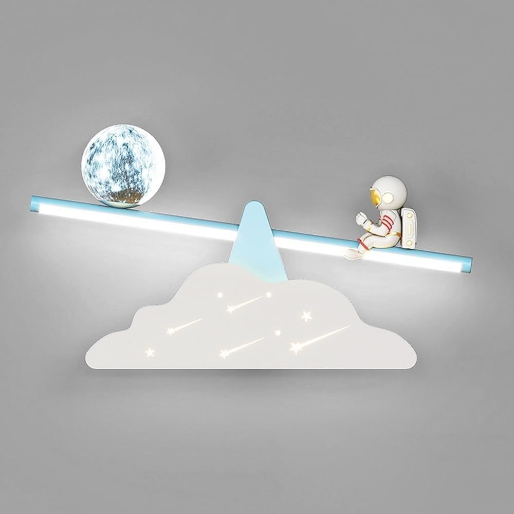 Applique murale astronaute enfant nuage de météores nordiques luminaire planète design