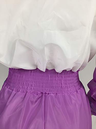 Voikerdr Women Colorblock One Piece Outfits Set High Waist Pants Long Sleeve Zipper Front Windbreaker Jumpsuit Purple M #TOP3