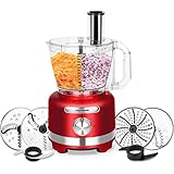 Homtone Professional Food Processors Food Chopper, 600W with 16 Cup Processor Bowl, 4 Blades, Food C