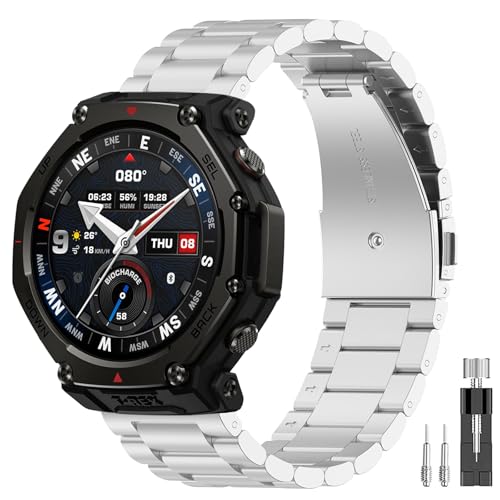 [PONATTENO] xgFor Amazfit T-Rex 3 Pro 48mmX}[gEHb`poh ^ XeX t ȒPt h h y rWlX jp ubN/Vo[ (Vo[)