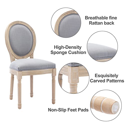 Nrizc French Bistro Chairs Set Of 4, French Country Farmhouse Wood Round Back Dining Chair, For Dining Room/Living Room/Bedroom #TOP3