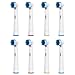case & glass 8 Recambios Cepillo Eléctrico Compatible para Braun Oral B, VITALY Precisión Clean, White Clean, Sensitive Clean, Professional Care,EB-17A / SB-17A (2 Kits x 4 PCS)