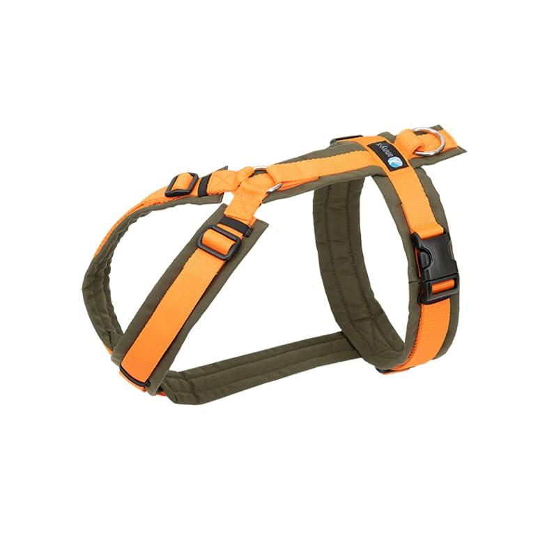 Anny-X Brustgeschirr Fun | Farbe Oliv-Orange | Hundegeschirr in Größe S (Brustumfang 52-64 cm) (Oliv-Orange, S)