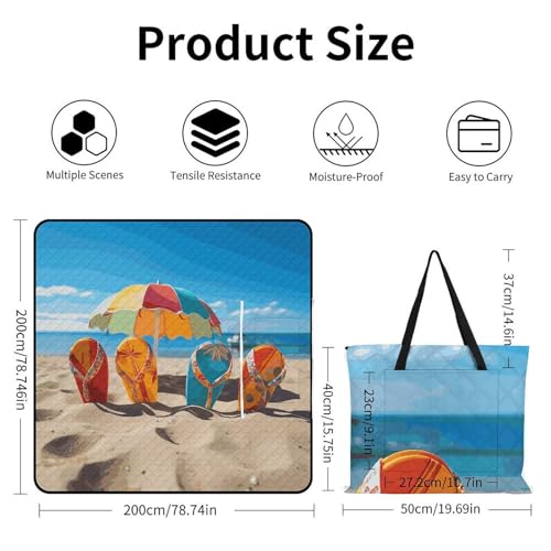 Couverture de plage imperméable et pliable avec fermeture éclair colorée