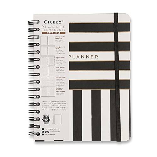 Cicero Planner Permanente Wire-o Orla Semanal Notas A5 Copacabana Barracas, Colorido, Grande, 7869