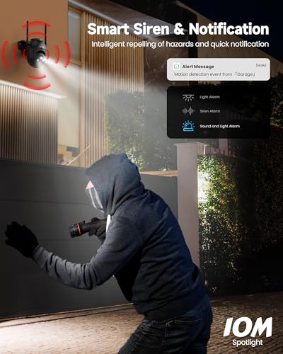 Camara Vigilancia WiFi Exterior: 5MP Camaras Vigilancia Domicilio WiFi Exterior 2,4/5Ghz Alarmas para Casa Camara 360° PTZ Videocamara Seguimiento Automático Grabación 24/7 Visión Nocturna Color Negro - imagen 5