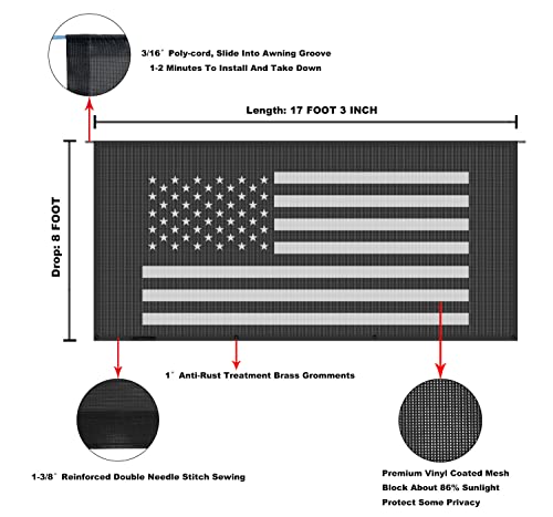 Image of RV Awning Mesh Sun Shade Screen for Motorhome Camper Trailer Sunshade