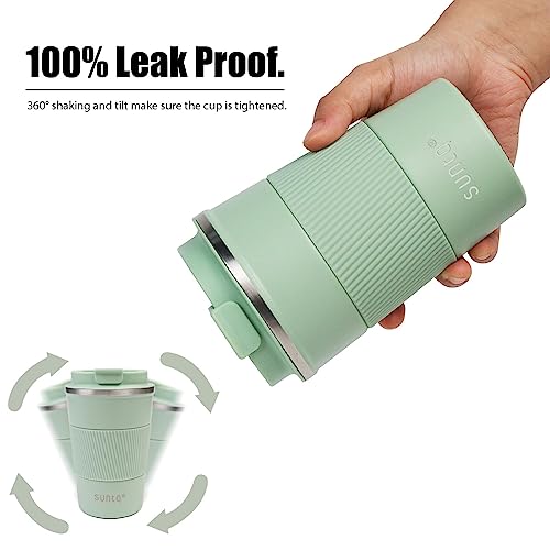 SUNTQ Reusable Coffee Cups Travel, Coffee Travel Mug with Leakproof Lid, Thermal Mug Insulated Cup - Image 4