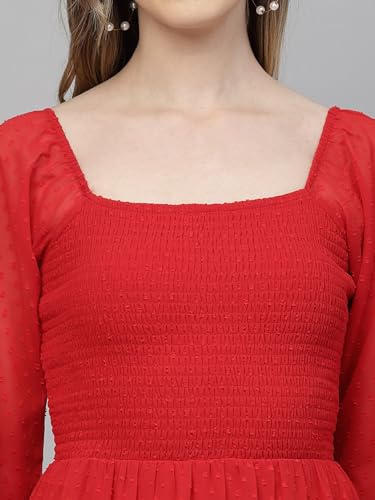 Image of SOWE Georgette Dobby Printed Dress, Fancy WEAR, Casual WEAR, Family Function WEAR, Best WEAR,