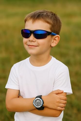 Image of Zynic Digital LED Sports Watch And Sunglasses | Stylish Combo Gifts For Kids Boys | UV Protection Sports Cooling Glasses Shade with Wrist Watch| Birthday Gift For Kids (Age 3 To 12)