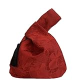 [Muzhilun] 和装バッグ レディース 巾着袋 花柄 ポーチ 浴衣 バッグ 片手 持ち ハンドバック 和風小物入れ 小銭入れ 浴衣用 和柄 花火大会 七五三 女の子 夏祭り お正月に 卒業式 お祭り (レッド)