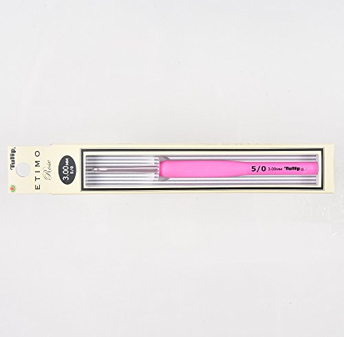 Tulip ETIMO ROSE Cushion Grip Aluminium Silver Crochet hook (3.0mm)
