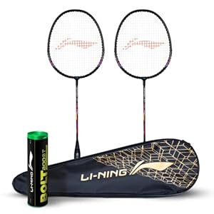 Li-Ning Super Smasher Badminton Kit (2 x Li-Ning Rackets & 6 x Nylon Shuttlecocks)